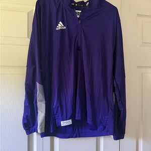 adidas Purple Half-Zip Training Pullover with White Accents